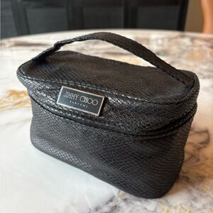 Jimmy Choo Black Textured Travel Cosmetic Case